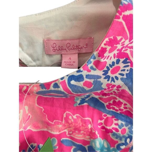 Lilly Pulitzer Womens Pink Blue Fiesta Stretch Ruffled Sleeve Dress Size 4 - Picture 5 of 12